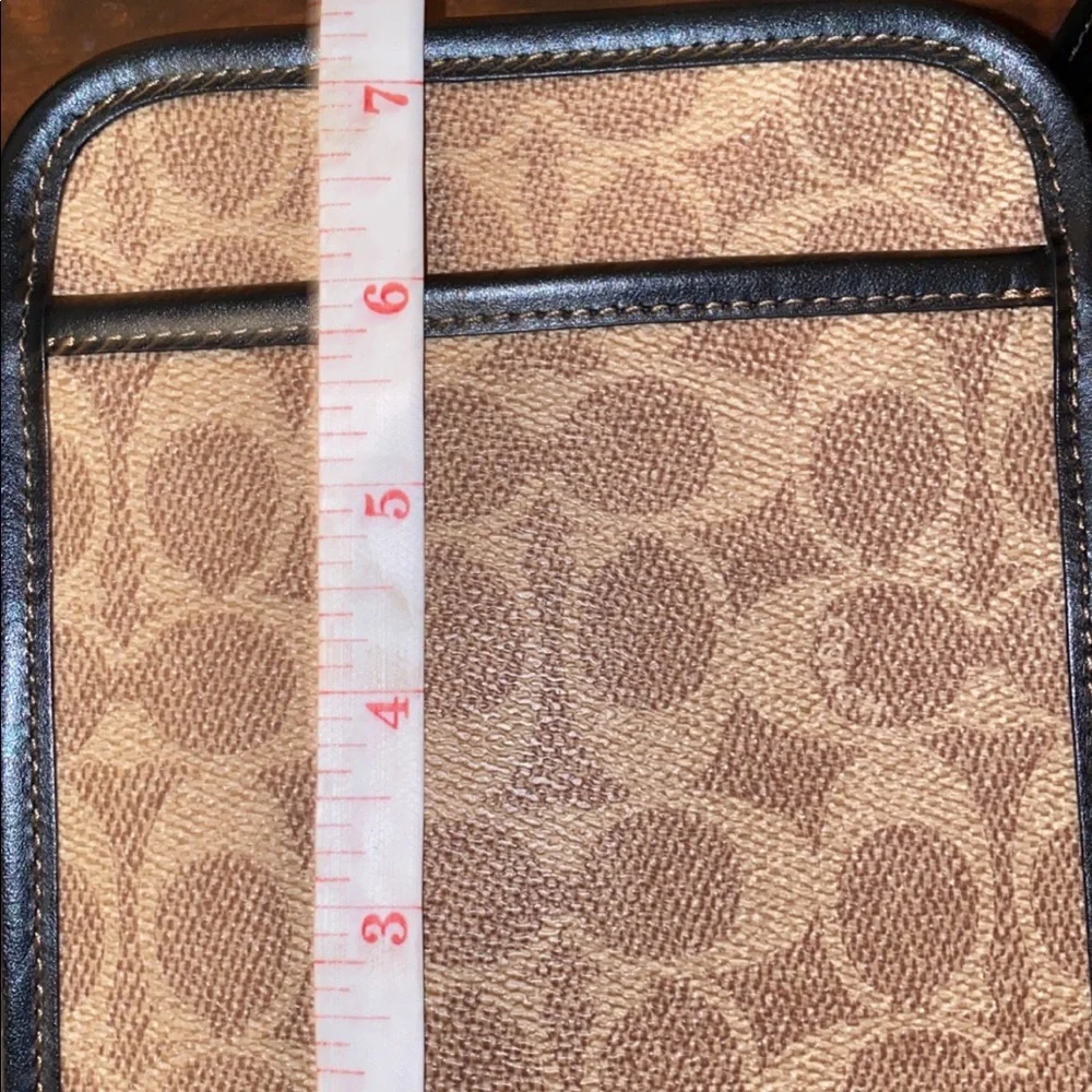 Coach Signature Canvas Crossbody Bag in Tan and Black
